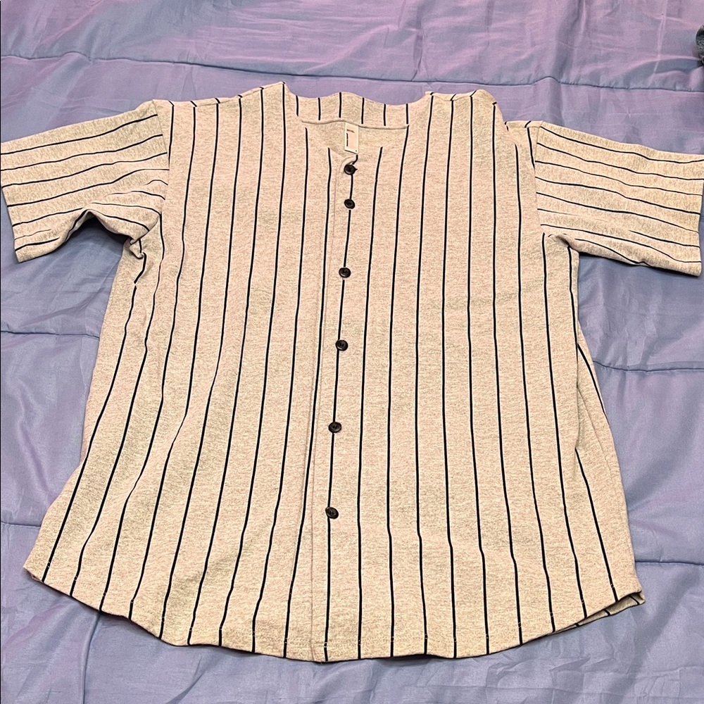 Striped Button-Up Shirt